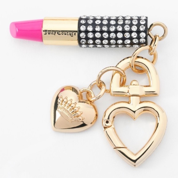 Juicy Couture Accessories - Juicy Couture Crystal Pink Lipstick Key Chain NWT